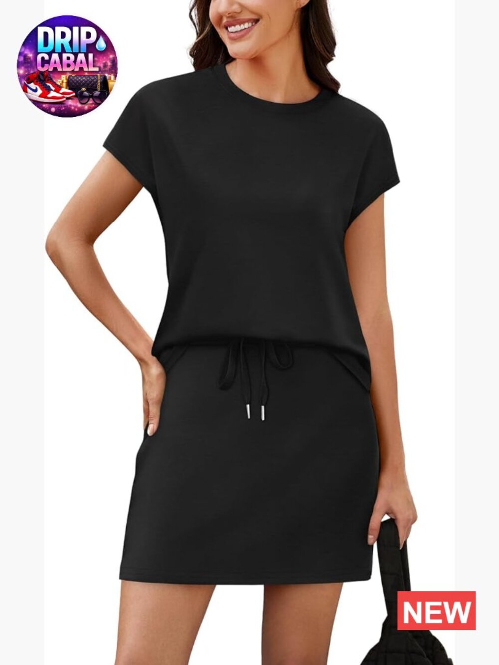 Two Piece Skirt Sets for Women Cap Sleeve Top Tennis Skort Pockets